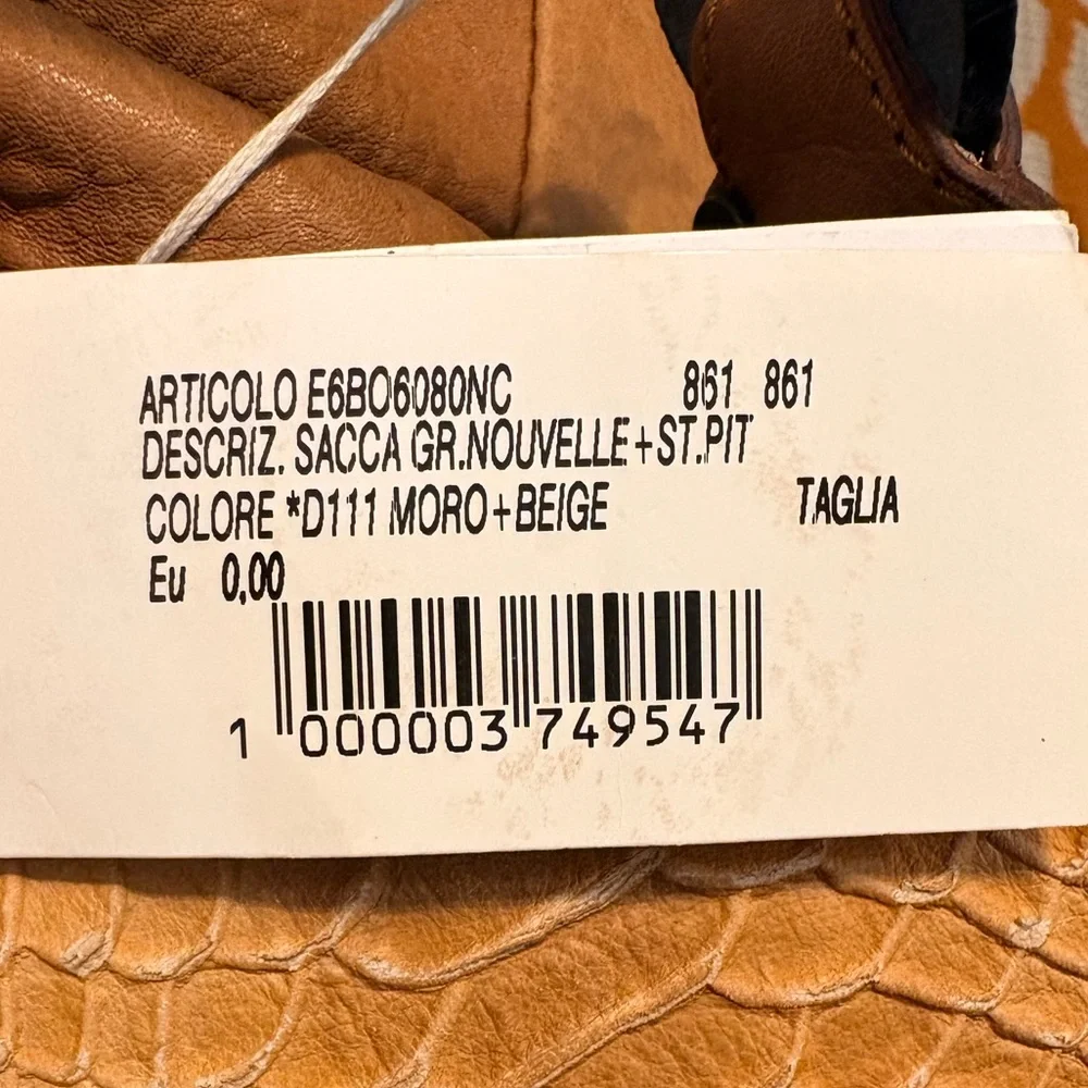 NWT Caterina Lucchi Large Studded Leather Hobo - Moro/Beige - Italy - Picture 8 of 16